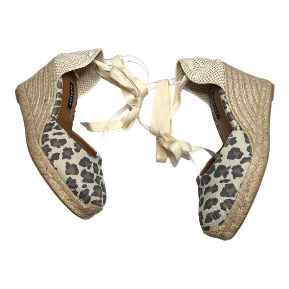 Margaux The Espadrille Leopard Animal Print Wedges Size 40/9.5 - Picture 5 of 10